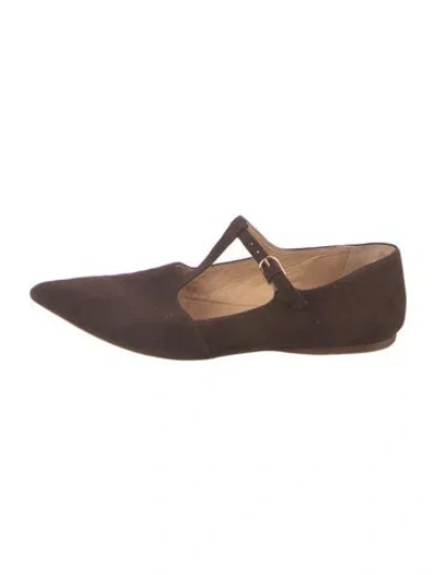Pre-owned Gabriela Hearst Suede Mary Jane Flats In Brown