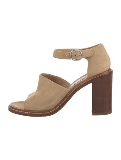 Pre-owned Gabriela Hearst Suede Mules In Neutral