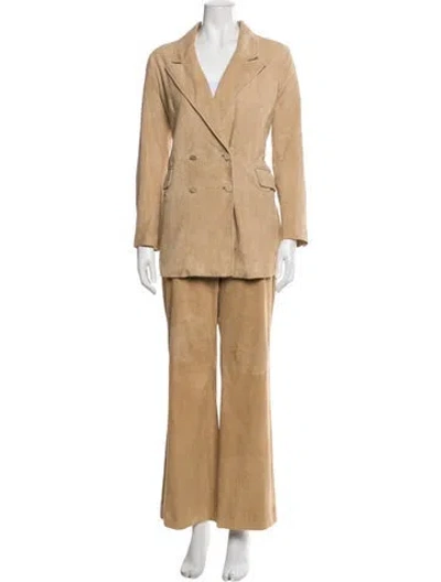 Pre-owned Gabriela Hearst Suede Pant Set In Neutral