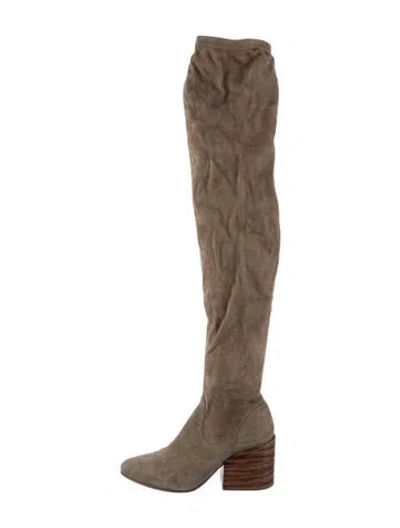 Pre-owned Gabriela Hearst Suede Slouch Boots In Neutrals