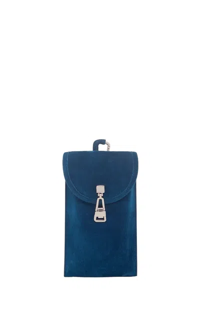 Gabriela Hearst Sunglasses Pouch In Navy Suede In Blue