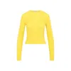 Gabriela Hearst Kaia Long-sleeved Ribbed Top In Yellow