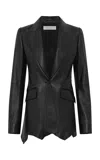 Gabriela Hearst Sybel Tailored Leather Blazer In Black