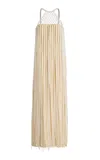 Gabriela Hearst Tacia Fringed Silk Maxi Dress In White