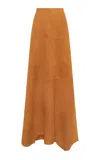 Gabriela Hearst Talor Suede Maxi Skirt In Brown