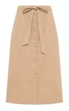 Gabriela Hearst Tami Cotton Midi Skirt In Neutral