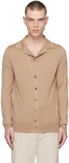 Gabriela Hearst Tan Duke Cardigan In Camel