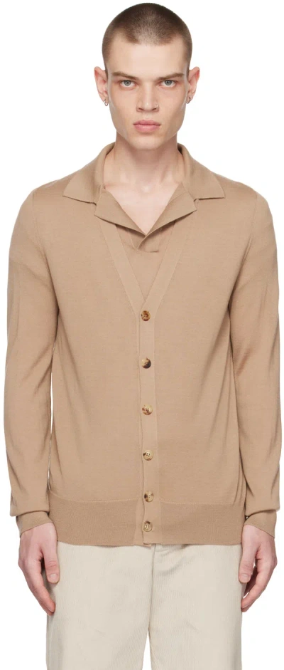 Gabriela Hearst Tan Duke Cardigan In Camel