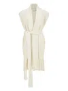 Gabriela Hearst Teagan Fringed Belted Cashmere Vest In Neutral