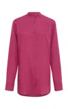 Gabriela Hearst Terra Shirt In Raspberry Aloe Linen In Raspberry
