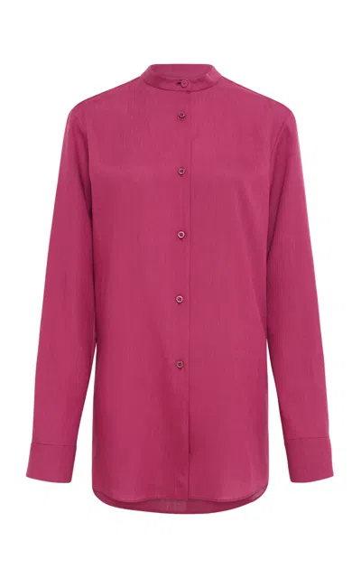 Gabriela Hearst Terra Shirt In Raspberry Aloe Linen