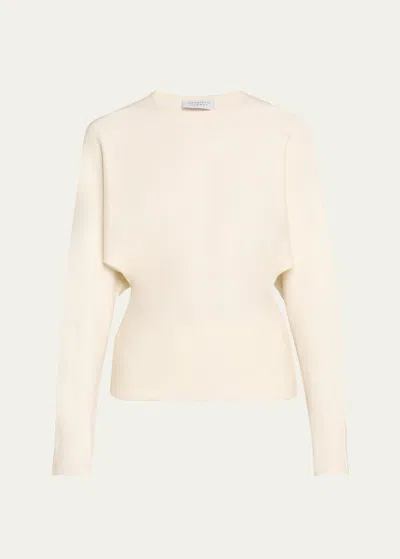 Gabriela Hearst Theodore Structured Cashmere Sweater In Ivory