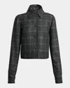 Gabriela Hearst Thereza Cropped Wool Silk Plaid Jacket In Multi