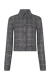 Gabriela Hearst Thereza Jacket In Charcoal Multi Wool Silk Clubcheck Plaid In Gray