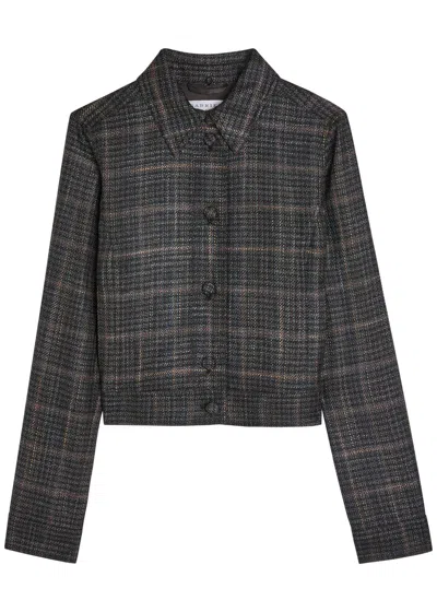 Gabriela Hearst Thereza Plaid Tweed Jacket In Gray