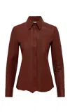 Gabriela Hearst Thetis Button-up Leather Shirt In Neutral