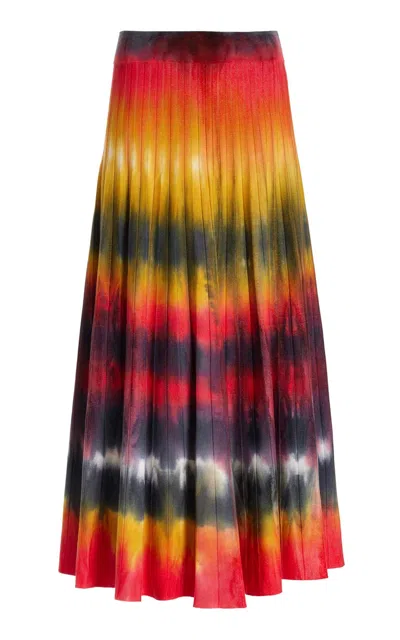 Gabriela Hearst Ella Cashmere Tie-dye Maxi Skirt In Fire Tie Dye