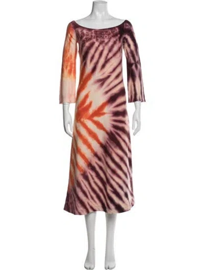 Pre-owned Gabriela Hearst Tie-dye Print Long Dress In Multi