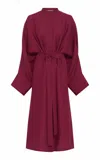 Gabriela Hearst Tilda Oversized Midi Dress In Raspberry Aloe Linen In Raspberry