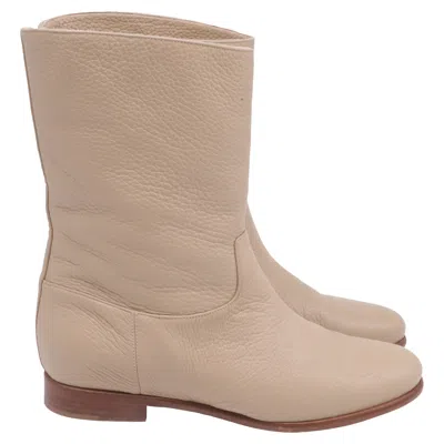 Gabriela Hearst Tina Ankle Boots In Beige Deer Leather In Pink
