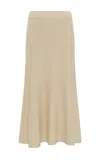 Gabriela Hearst Titan Knit Midi Skirt In Ivory Cashmere In Ivory