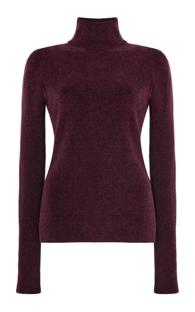Gabriela Hearst Torcello High-neck Silk Top In Burgundy