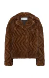 Gabriela Hearst Torstein Coat In Mahogany Recycled Mink Fur In Brown