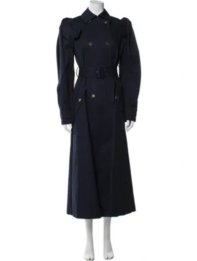 Pre-owned Gabriela Hearst Trench Coat W/ Tags In Blue
