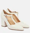 Gabriela Hearst Triana Leather T-strap Pumps In White