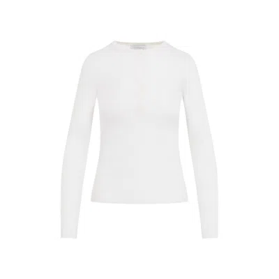Gabriela Hearst Julian Henley Top In Cashmere And Silk In White
