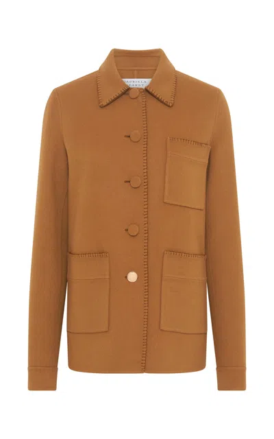 GABRIELA HEARST ULU CHORE JACKET IN YELLOW OCHRE DOUBLE-FACE RECYCLED CASHMERE