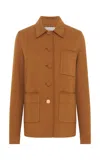Gabriela Hearst Ulu Patch-pocket Cashmere Chore Jacket In Yellow