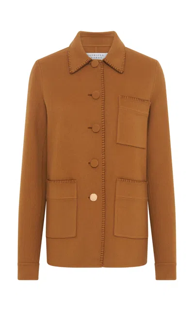 Gabriela Hearst Ulu Patch-pocket Cashmere Chore Jacket In Yellow