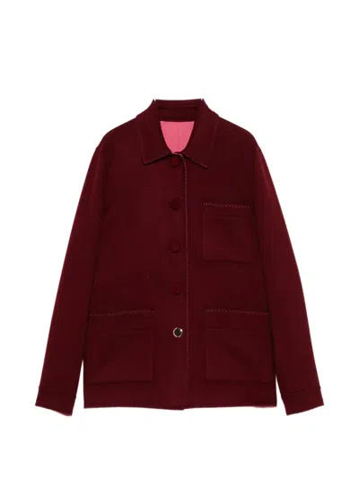 Gabriela Hearst Ulu Reversible Single-breaste Jacket In Red