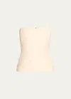 Gabriela Hearst Una Strapless Corset Wool Top In Ivory