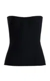 Gabriela Hearst Una Top In Black Wool Silk Cady In Black
