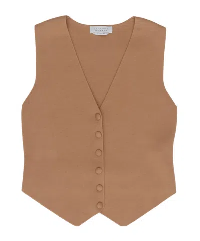 Gabriela Hearst V-neck Vest In Brown