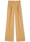 Gabriela Hearst Vargas Herringbone Cashmere And Silk-blend Trousers In Brown