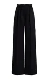 Gabriela Hearst Vargas Belted Linen Wide-leg Trousers In Black