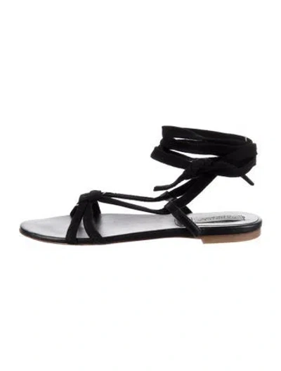 Pre-owned Gabriela Hearst Velvet Gladiator Sandals In Black