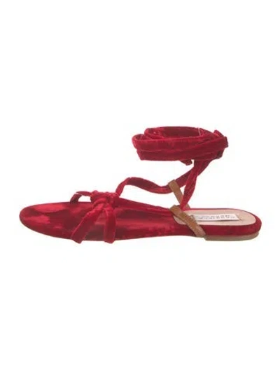 Pre-owned Gabriela Hearst Velvet Gladiator Sandals In Red