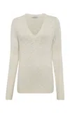 Gabriela Hearst Vesper Cashmere V-neck Sweater In White