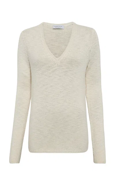 Gabriela Hearst Vesper Cashmere V-neck Sweater In White