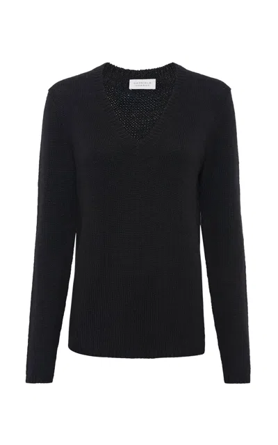 Gabriela Hearst Vesper Knit V-neck Sweater In Black Cashmere