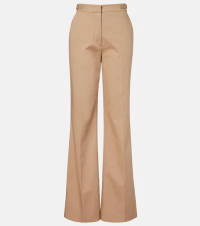 Gabriela Hearst Vesta Cotton Flared Pants In Brown