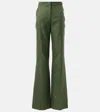 Gabriela Hearst Vesta High-rise Wool, Silk, And Linen Suit Pants In Green