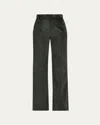 Gabriela Hearst Vesta High-waist Cotton Corduroy Pants In Green