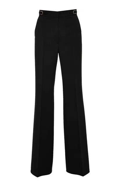 Gabriela Hearst Vesta Wool-crepe Straight-leg Pants In Black