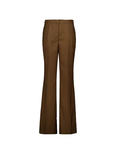 Gabriela Hearst Vesta Side-buckle Trousers In Brown