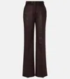 Gabriela Hearst Womens Chocolate Vesta Straight-leg Brushed Silk Trousers In Brown